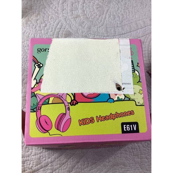 Kids Pink Cat Ear Wired Headphones* Gorsun Adj Headband Soft Cushions 3.5mm Jack - Picture 5 of 6